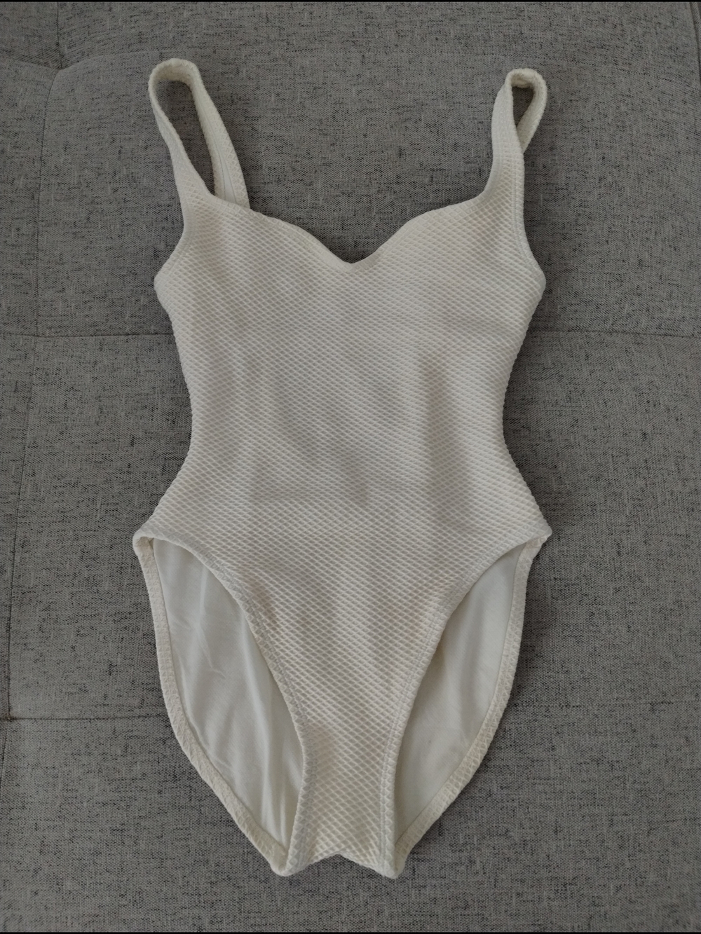 Classic Textured White elegant  One-Piece Swimsuit